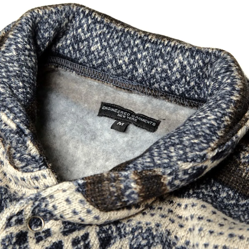 Engineered Garments Shawl Collar KnitNavy Fair Isle Fleece