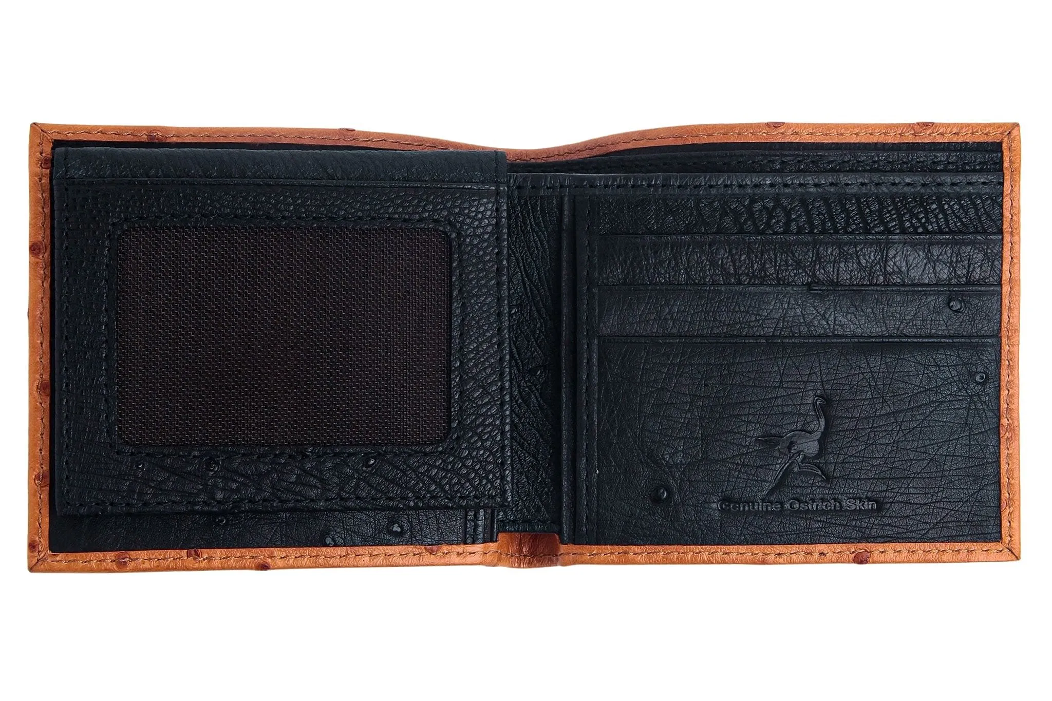 Exotic Twotone Tan Brown Ostrich Leather Wallet