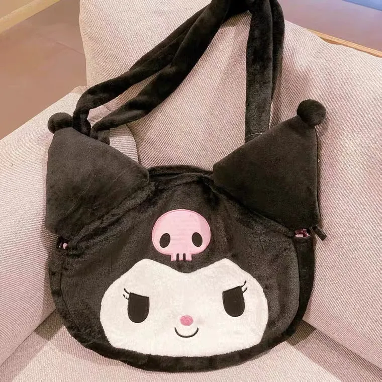 Fleece kuromi Pom Pom purin Hellokitty Cinnamoroll my melody bag