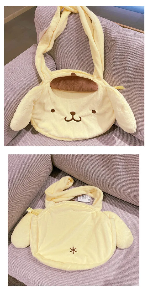 Fleece kuromi Pom Pom purin Hellokitty Cinnamoroll my melody bag