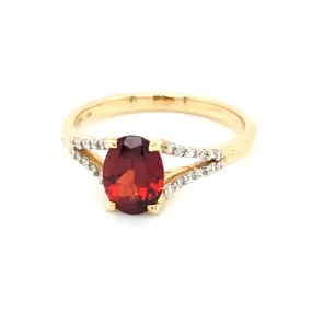 Garnet and Diamond Ring