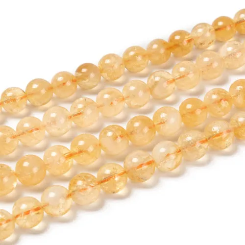 Gemstone Beads, Citrine, Natural, Round, 8mm