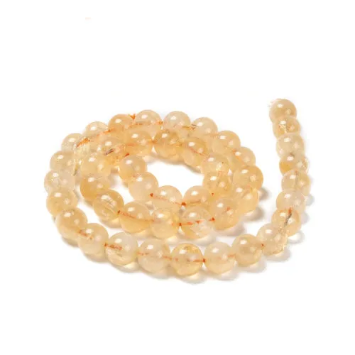 Gemstone Beads, Citrine, Natural, Round, 8mm