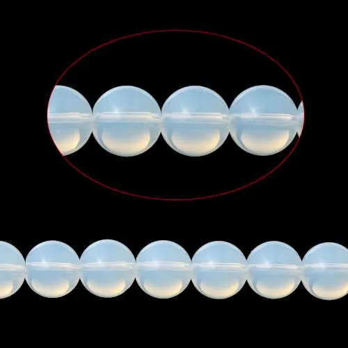 Gemstone Beads, Opalite, White, Round, 10mm