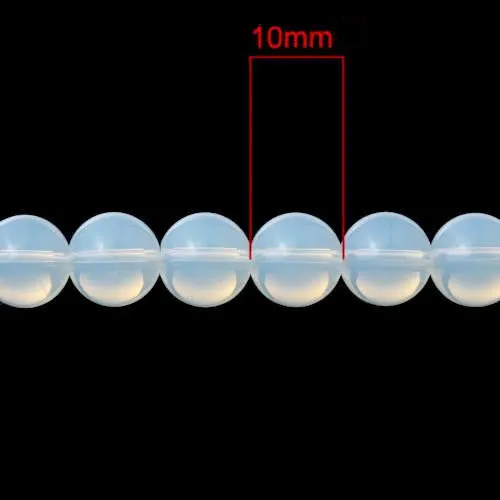 Gemstone Beads, Opalite, White, Round, 10mm