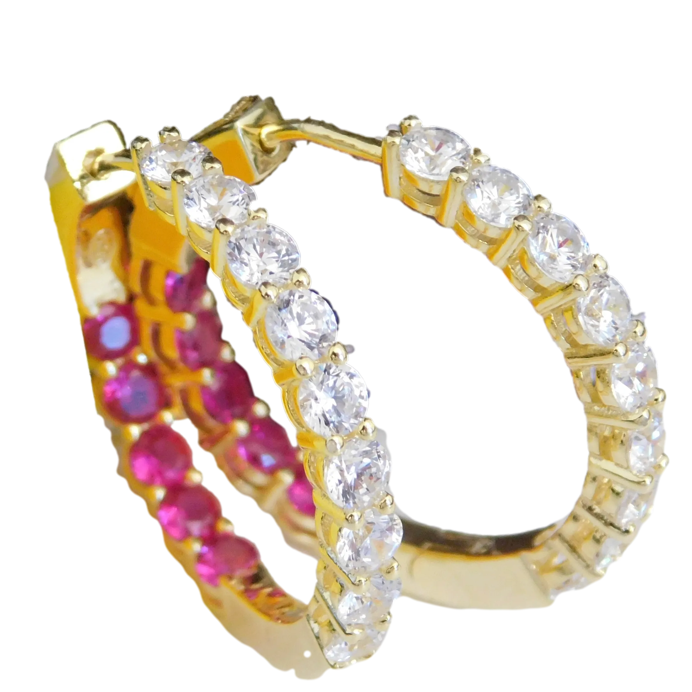 Gemstone Eternity Hoops