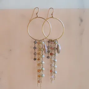 Gemstone Fringe Hoop