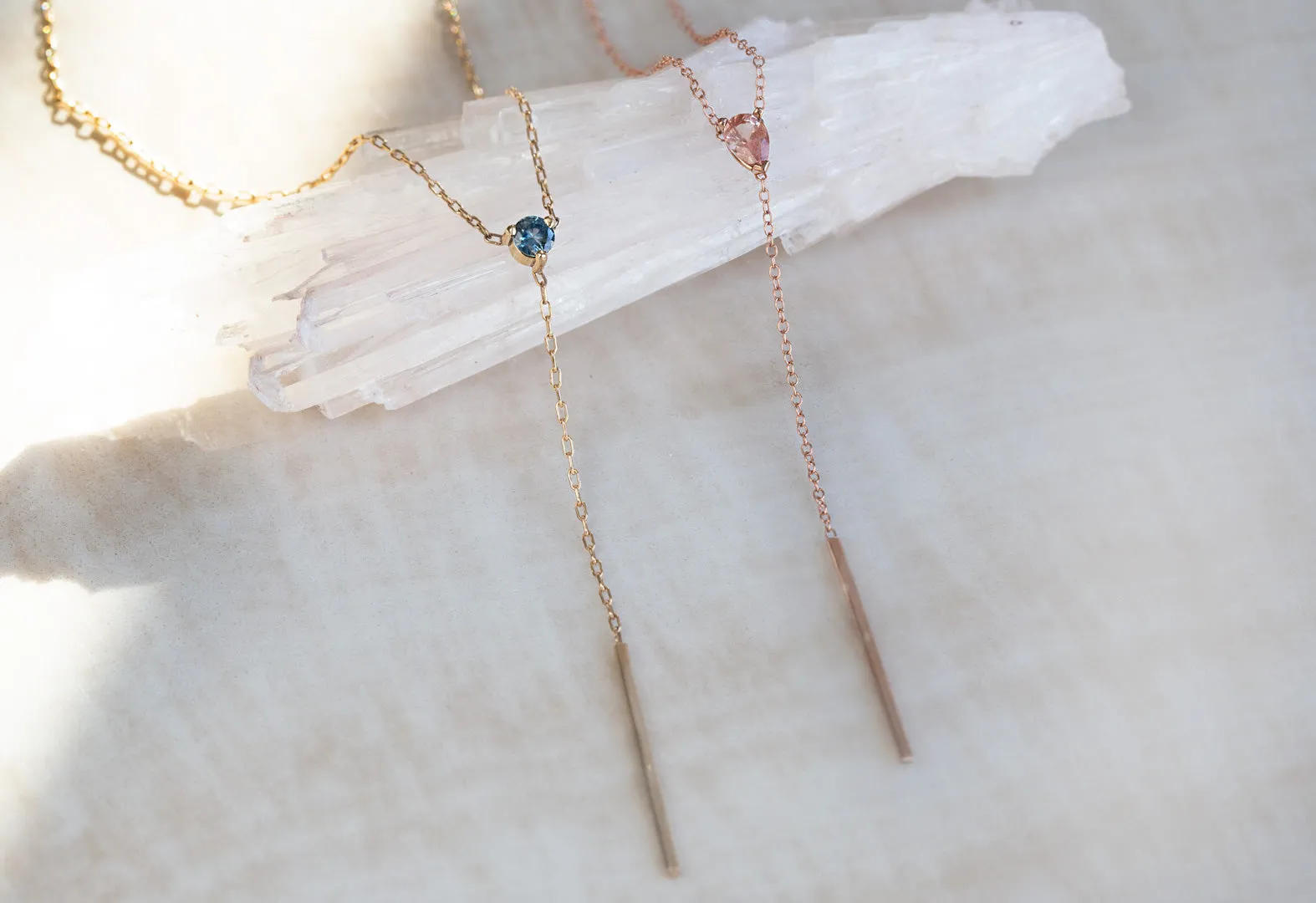 Gemstone Lariat Necklace