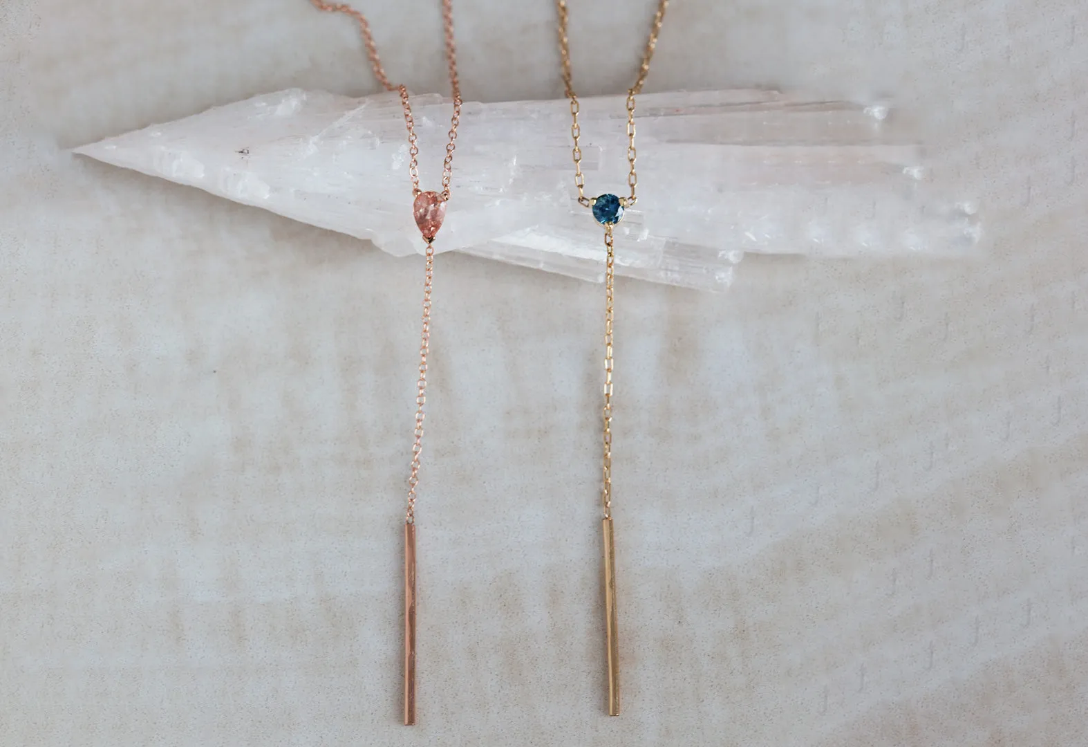 Gemstone Lariat Necklace