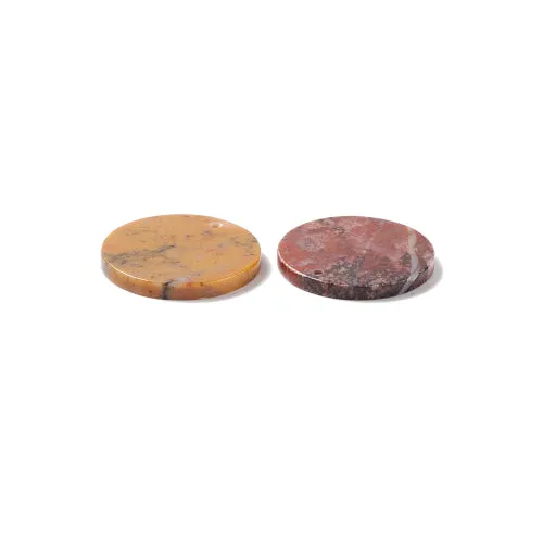 Gemstone Pendants, Natural, Morocco Agate, Hand-Cut Top-Drilled Round With Flat Back, 28.5-31mm