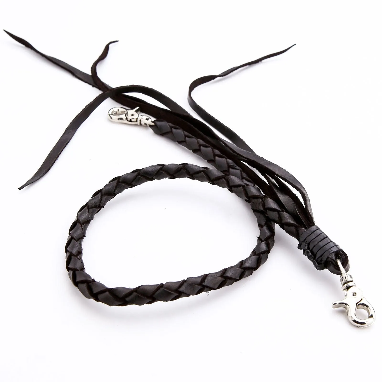 Genuine Black Cowhide Leather Wallet Chain