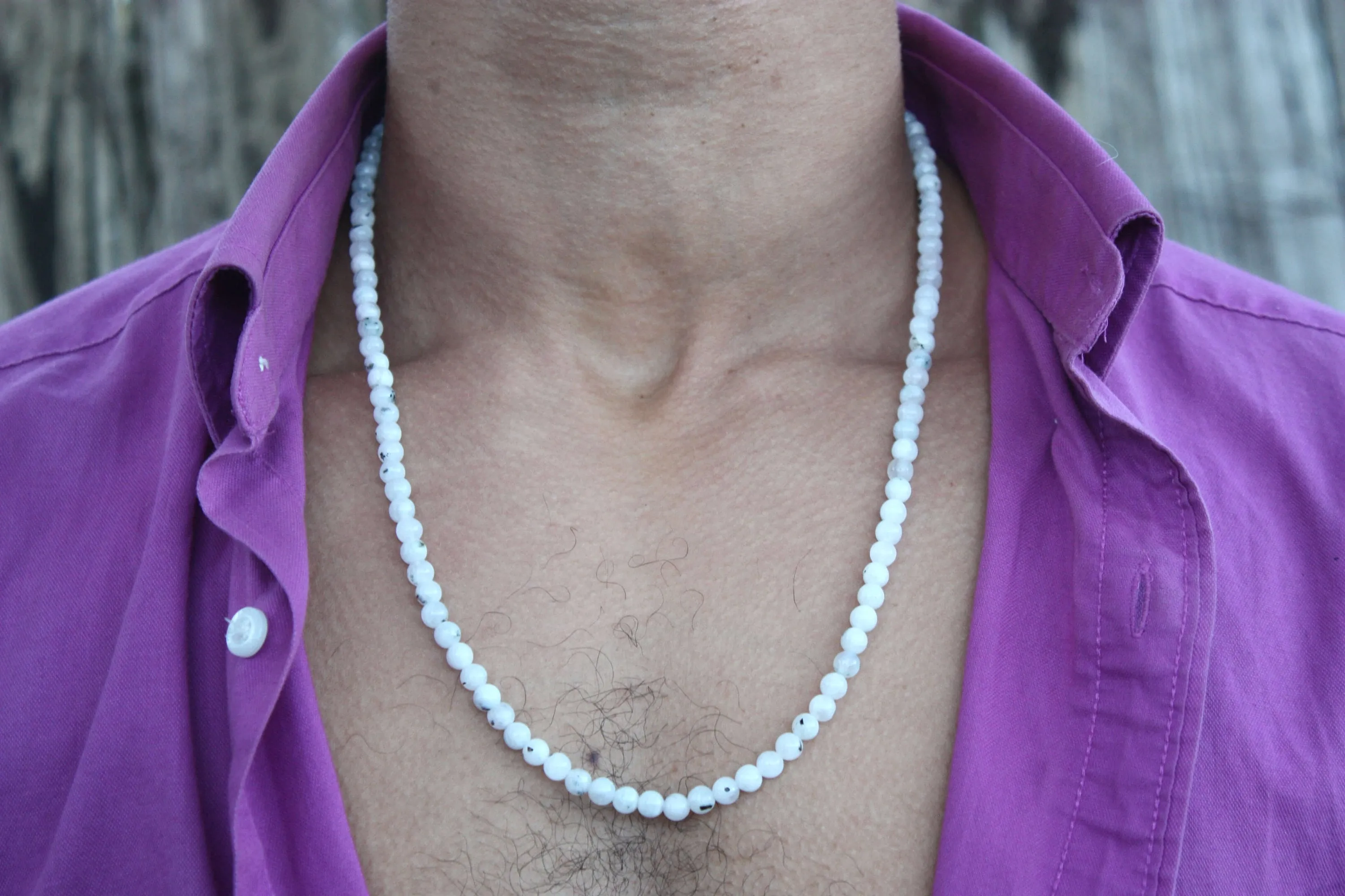 Genuine Moonstone Necklace for Men/Women 6/8/10mm Bead Size Authentic Moonstone Crystal Talisman Handmade in USA