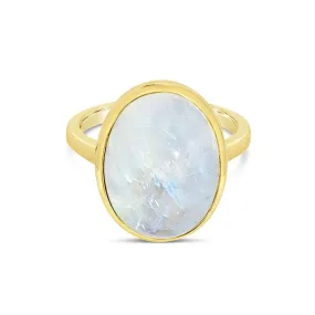 Goddess Ring with Moonstone by Camille Kostek - 14k Gold Vermeil