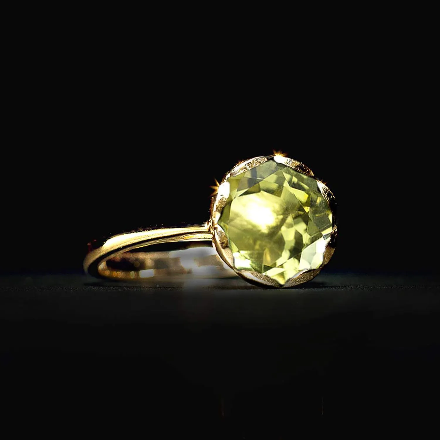 Golden Tulip Gemstone Ring