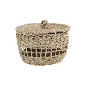 Hand-Woven Seagrass Basket with Lid