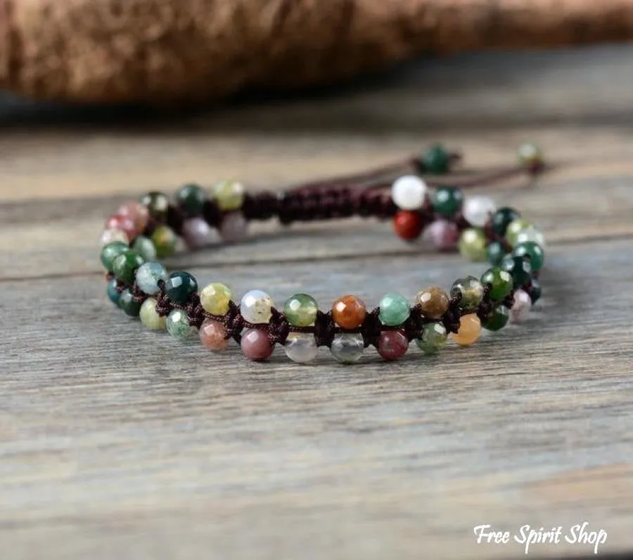 Handmade Natural Indian Agate Braided Bracelet