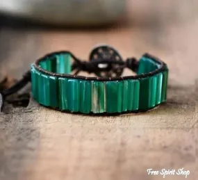 Handmade Natural Semi-Precious Green Onyx Stone Bracelet