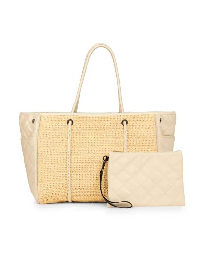 Haute Shore Greyson Drift Tote Bag in Raffia/Vanilla