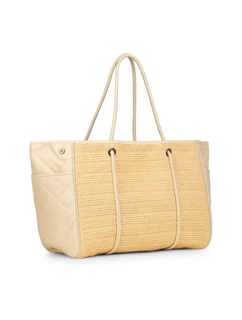 Haute Shore Greyson Drift Tote Bag in Raffia/Vanilla