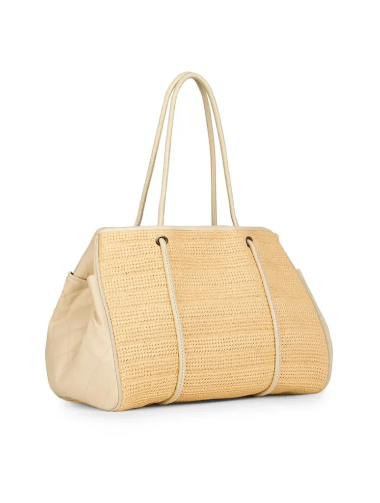 Haute Shore Greyson Drift Tote Bag in Raffia/Vanilla