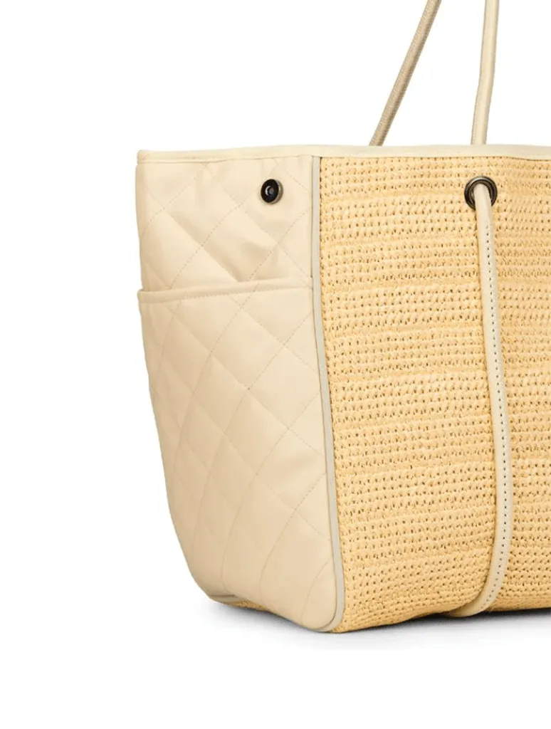 Haute Shore Greyson Drift Tote Bag in Raffia/Vanilla