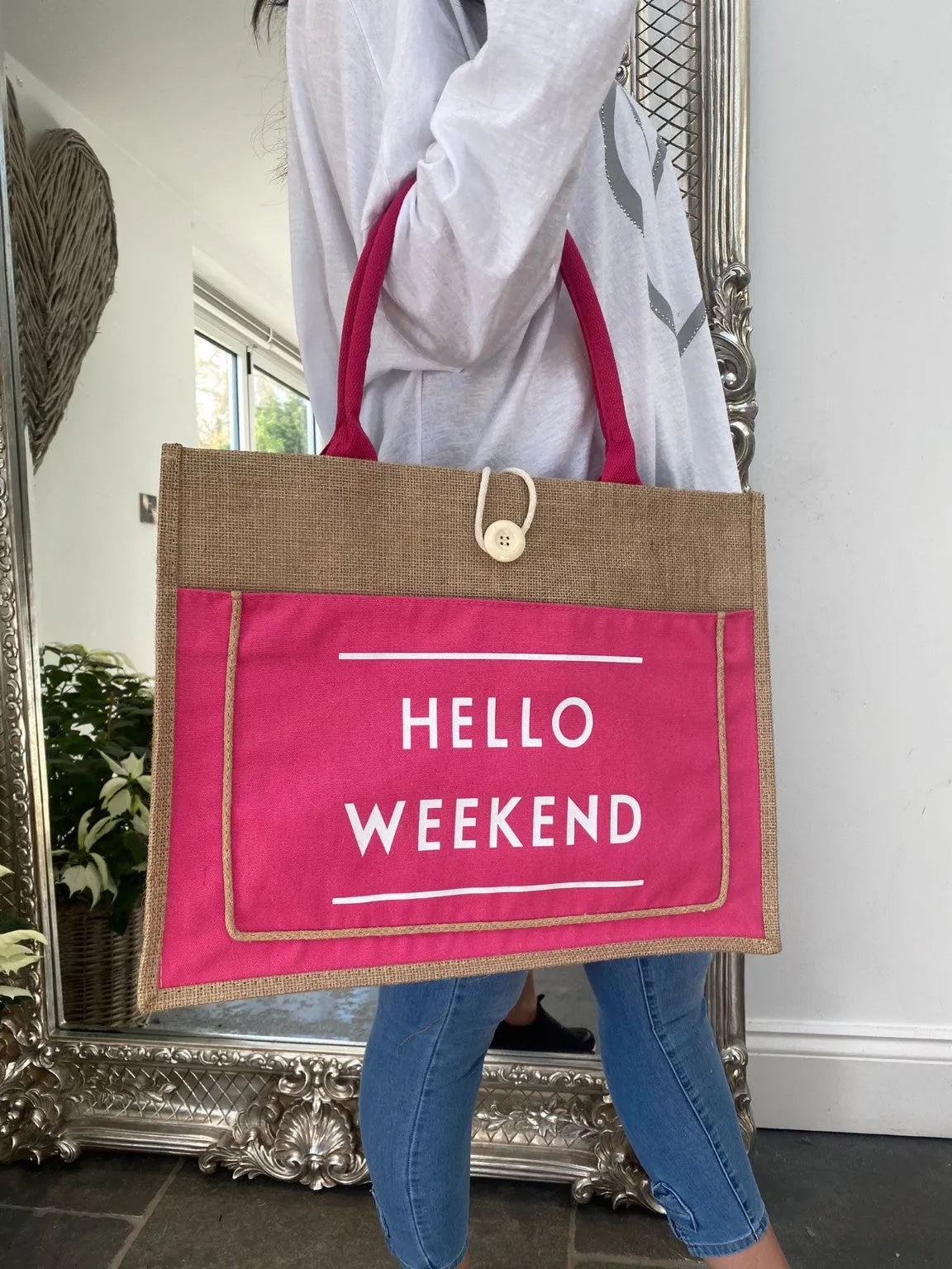 Hello Weekend Tote Bag