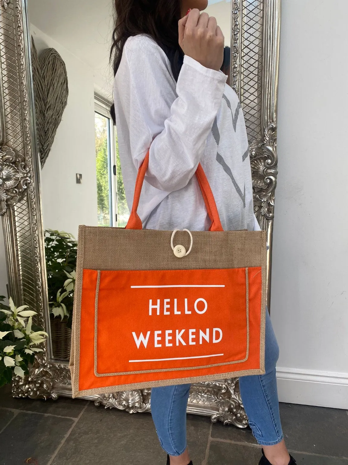 Hello Weekend Tote Bag