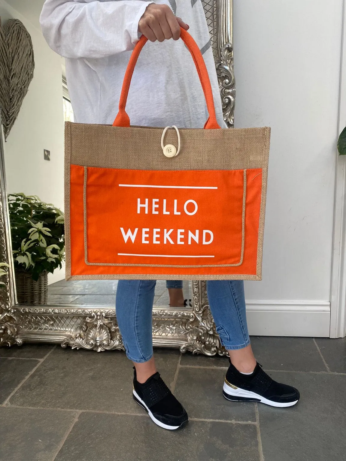 Hello Weekend Tote Bag