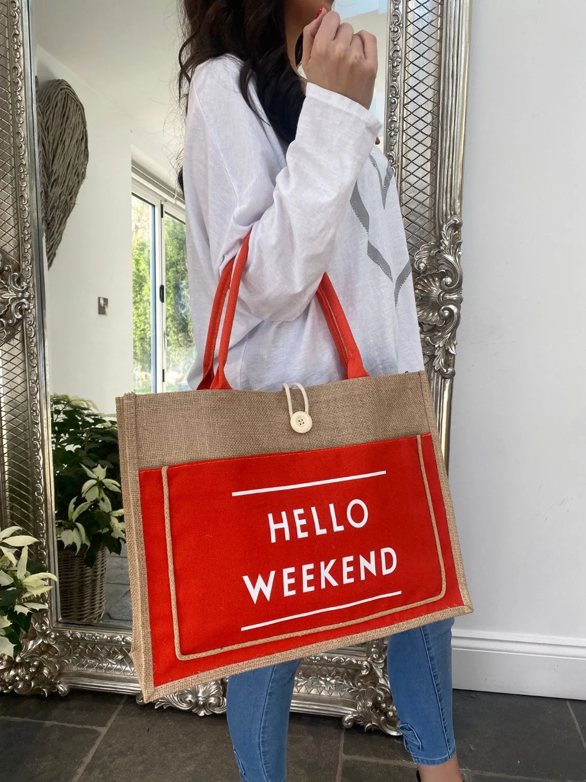 Hello Weekend Tote Bag