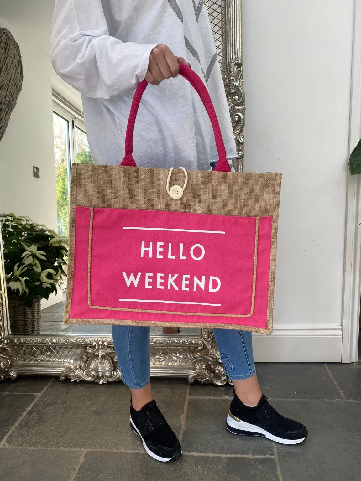 Hello Weekend Tote Bag