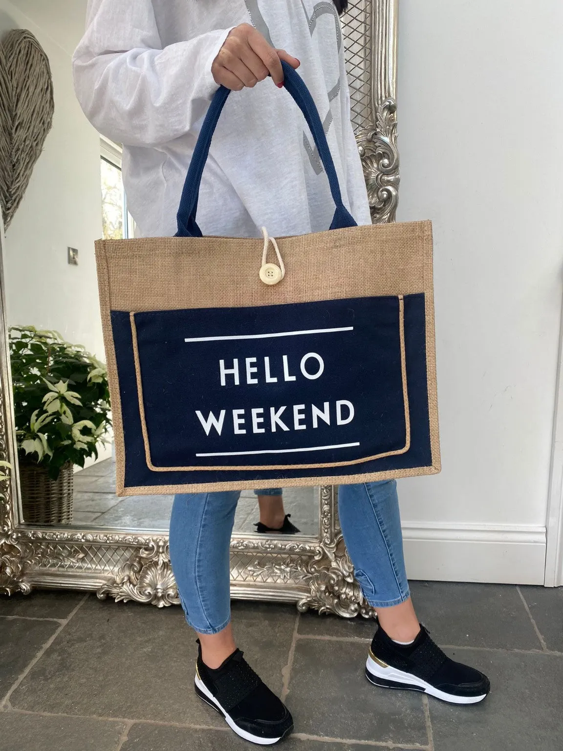 Hello Weekend Tote Bag