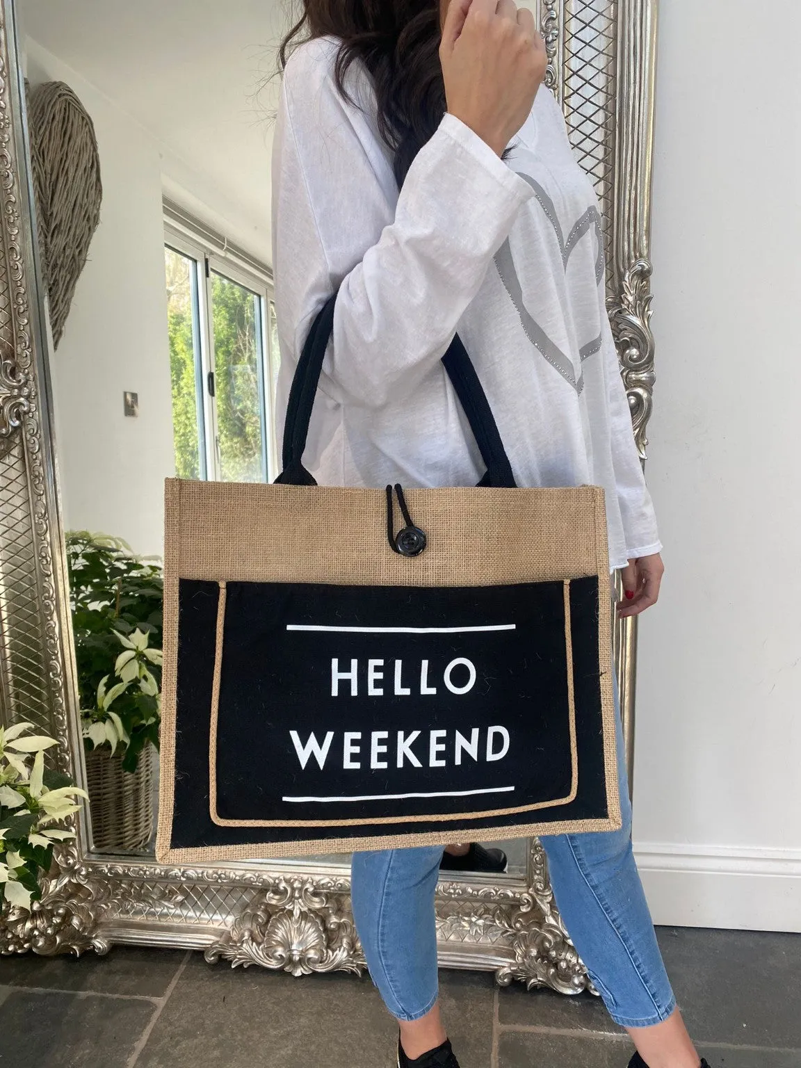 Hello Weekend Tote Bag