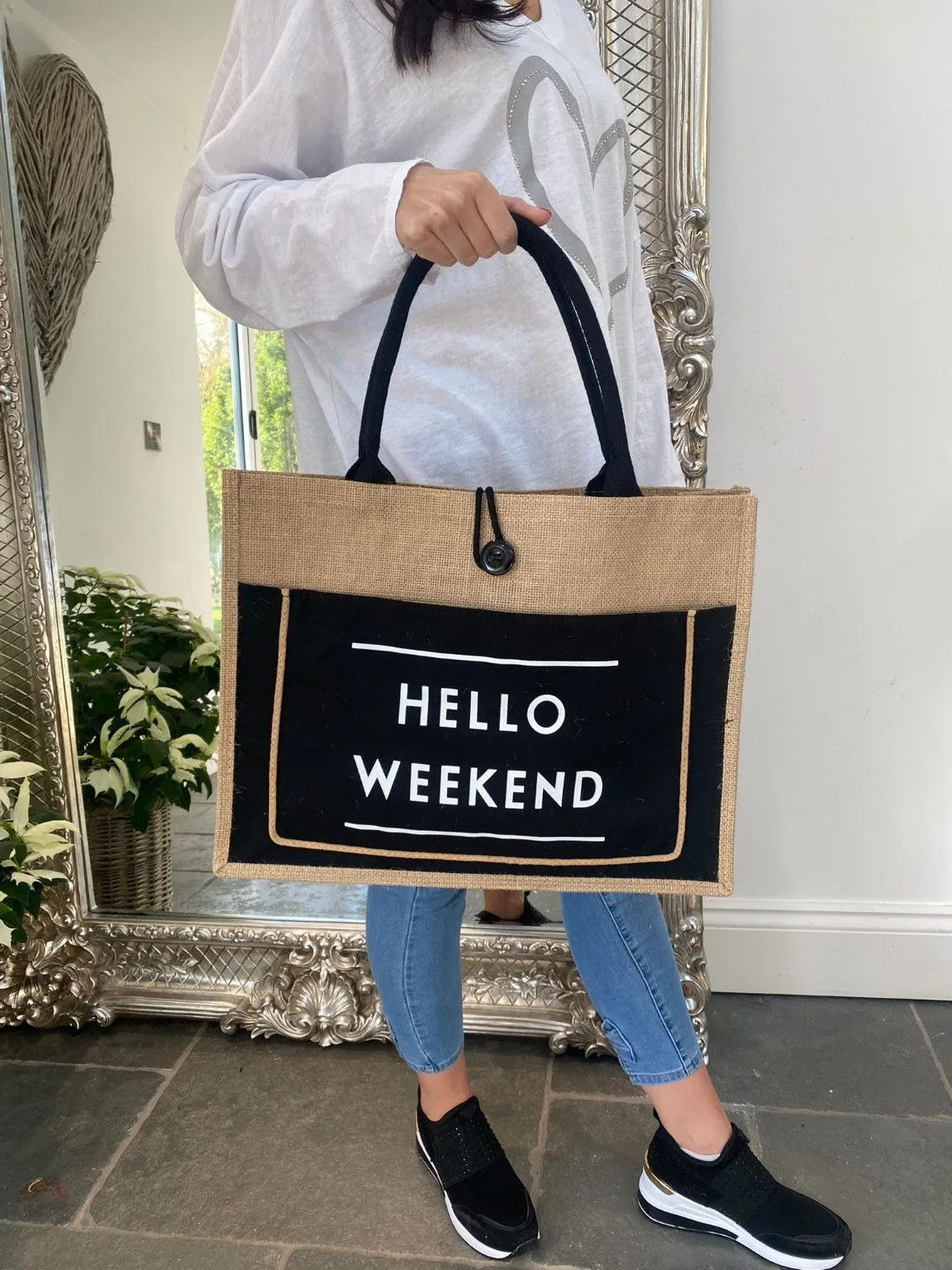 Hello Weekend Tote Bag