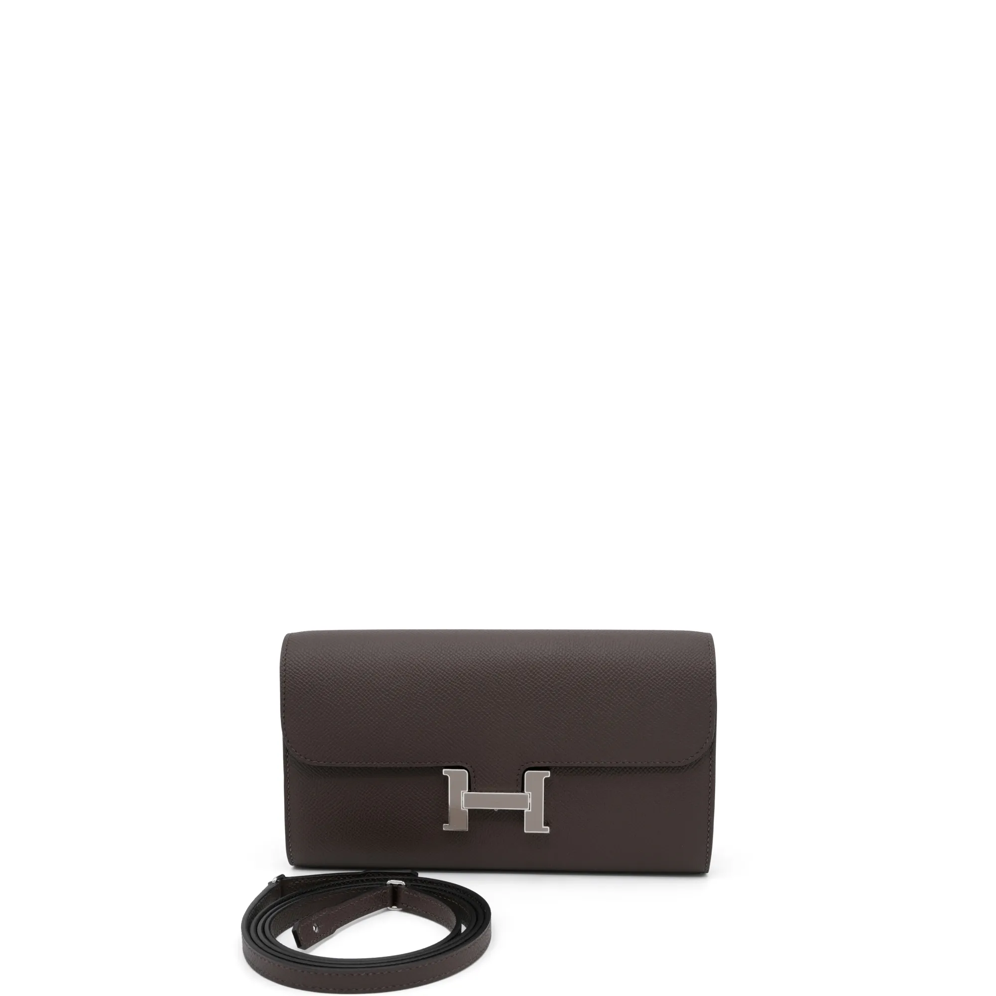 Hermès Ecorce Epsom Constance-To-Go Wallet Gris Asphalte Enameled Palladium Hardware, 2024