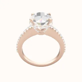 Illusion Set Shank Engagement Ring With Pave Basket Head