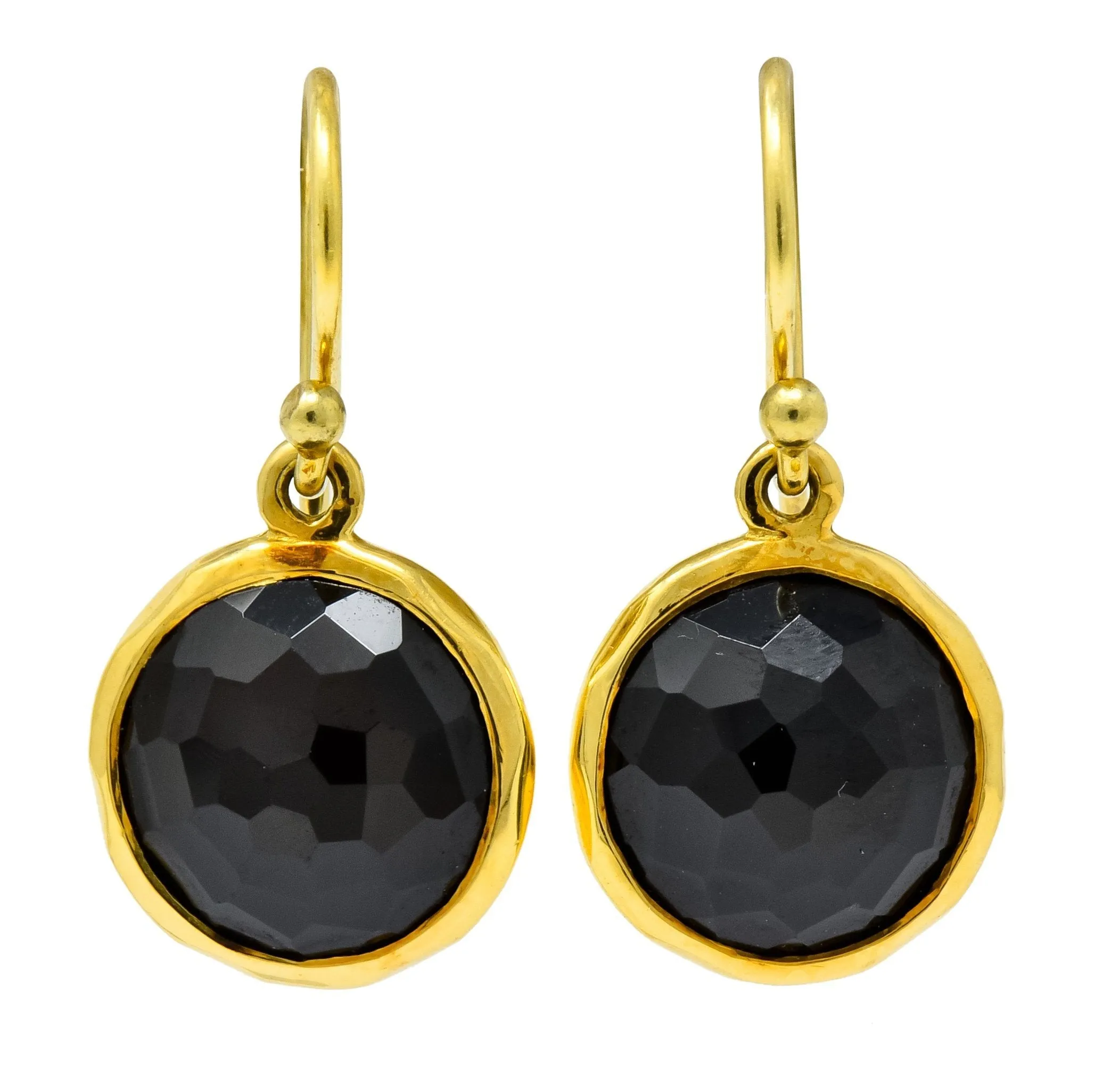 Ippolita Faceted Onyx 18 Karat Gold Lollipop Drop Earrings