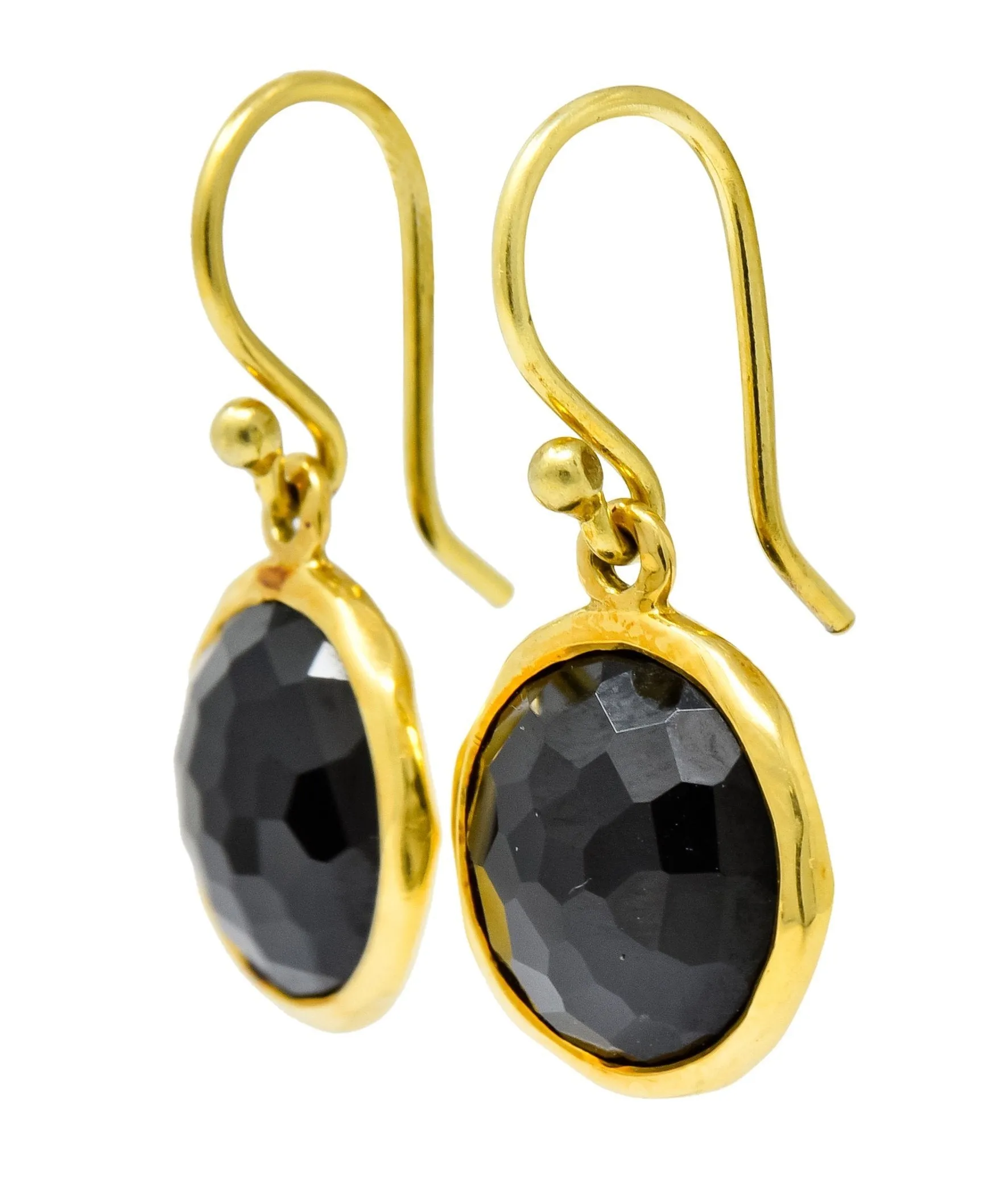 Ippolita Faceted Onyx 18 Karat Gold Lollipop Drop Earrings