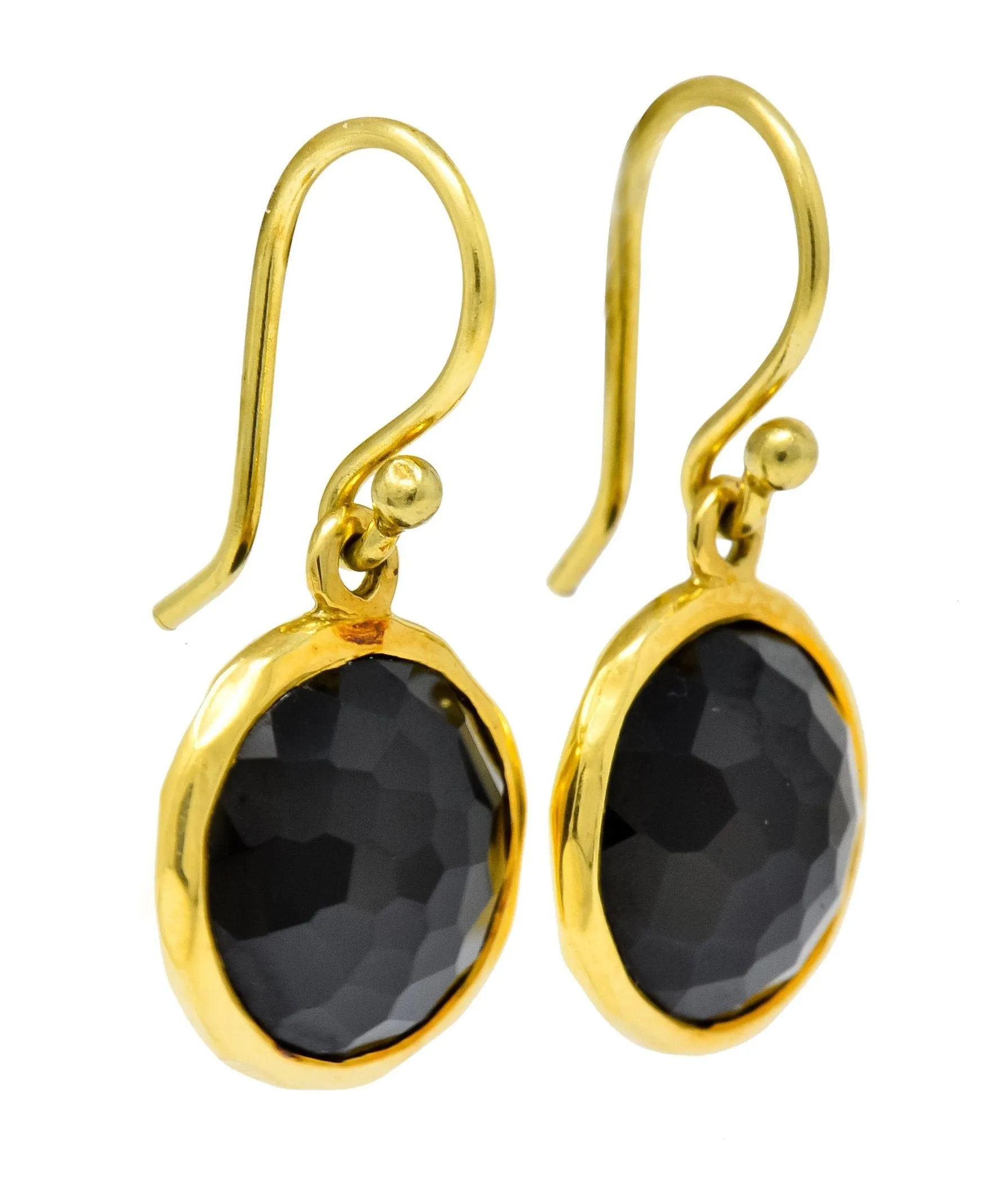 Ippolita Faceted Onyx 18 Karat Gold Lollipop Drop Earrings