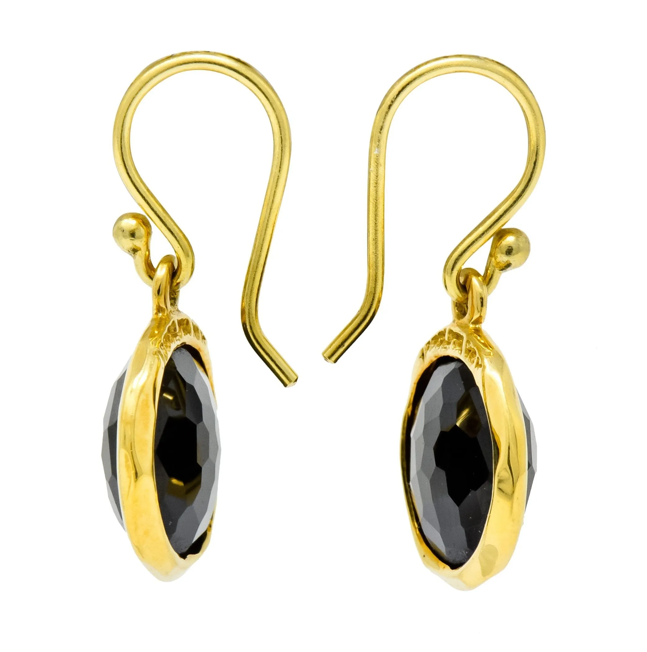 Ippolita Faceted Onyx 18 Karat Gold Lollipop Drop Earrings