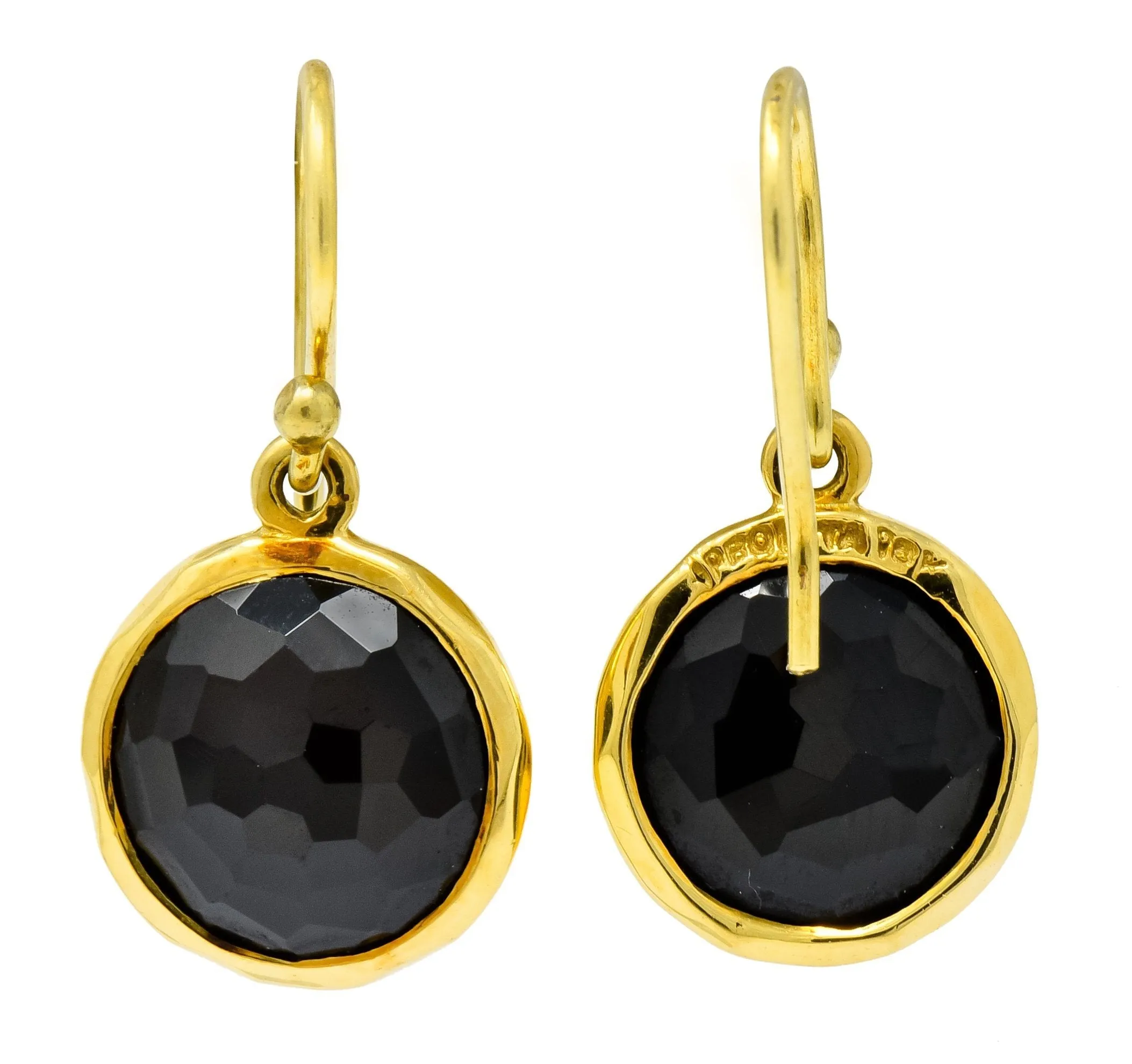 Ippolita Faceted Onyx 18 Karat Gold Lollipop Drop Earrings