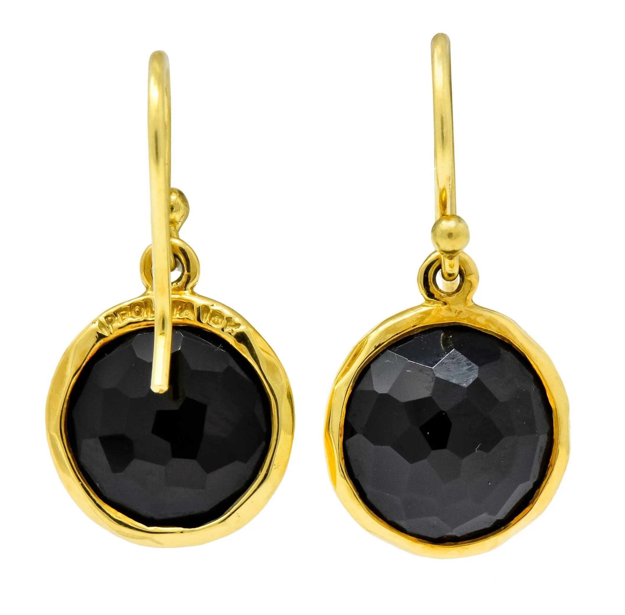 Ippolita Faceted Onyx 18 Karat Gold Lollipop Drop Earrings