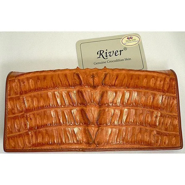 Light Brown Crocodile Long Wallet