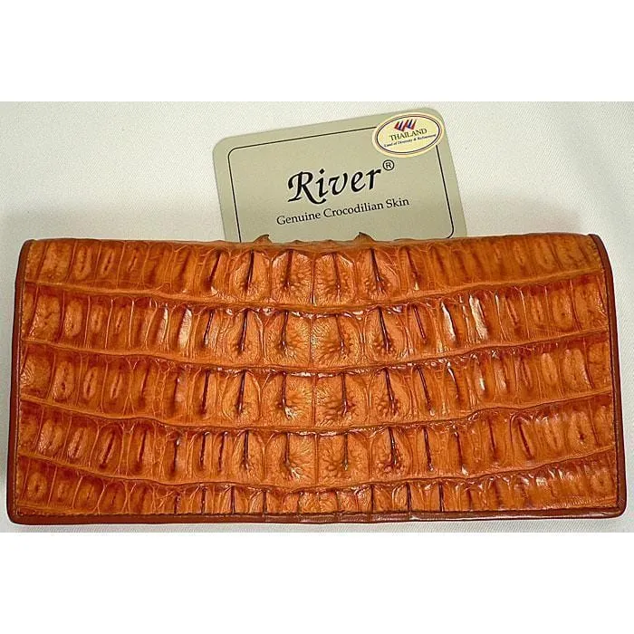 Light Brown Crocodile Long Wallet