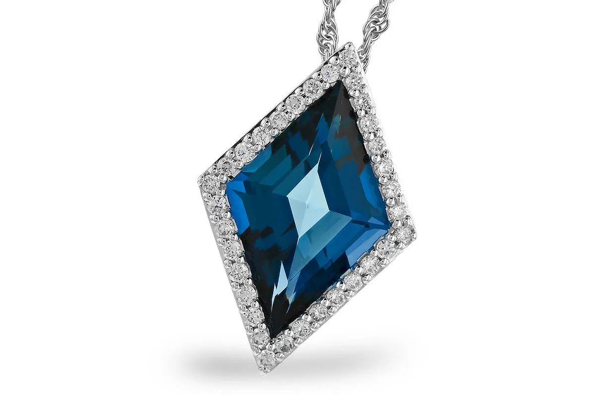 London Blue Topaz and Diamond Necklace