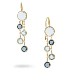 Marco Bicego Jaipur Blue Topaz  Double Strand Earrings OB1290