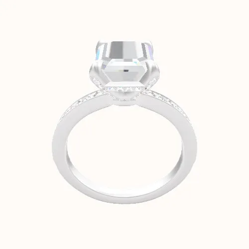 Micropave Engagement Ring With Pave Basket Head