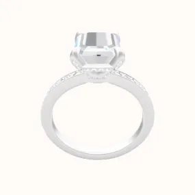 Micropave Engagement Ring With Pave Basket Head