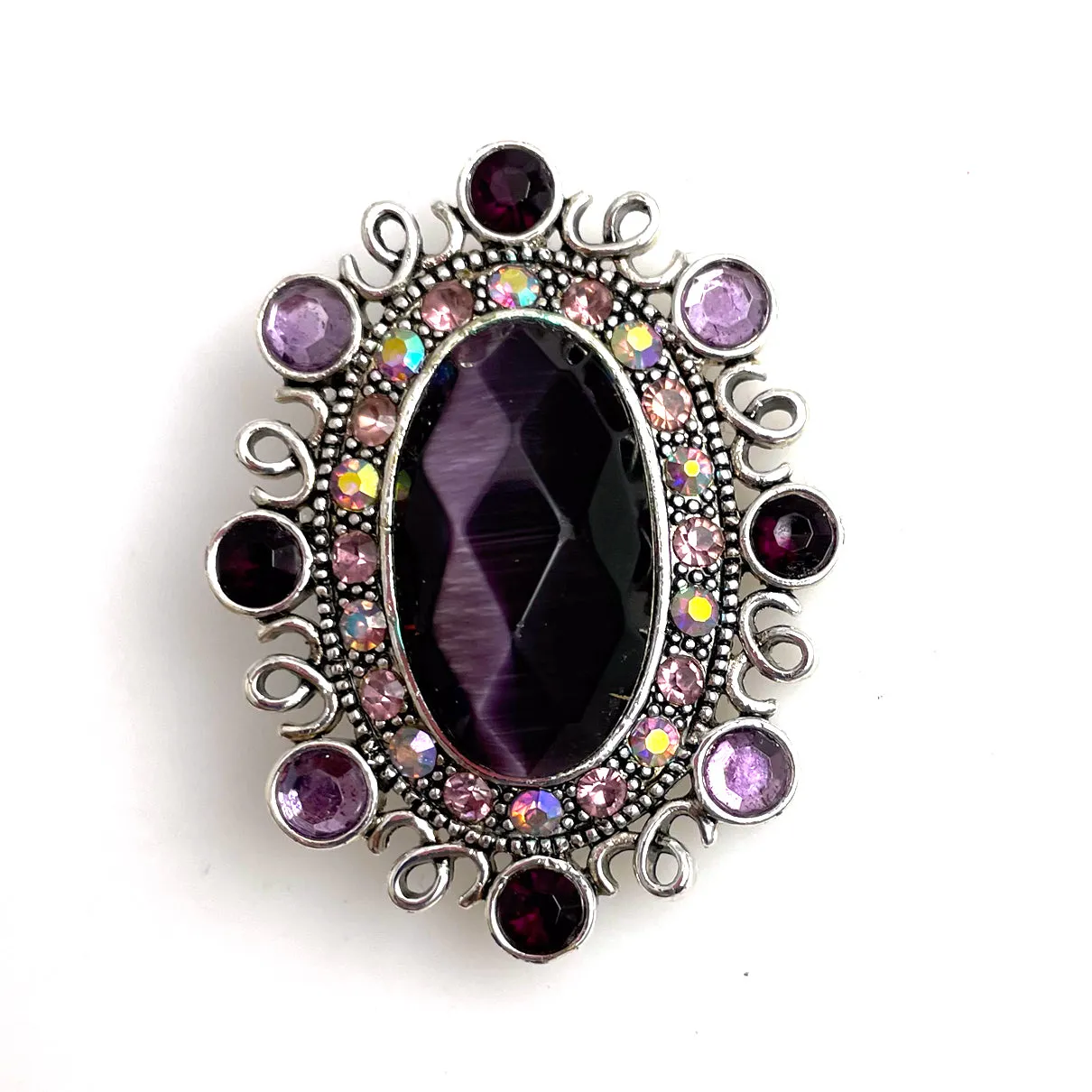 Monet Purple Rhinestone Brooch