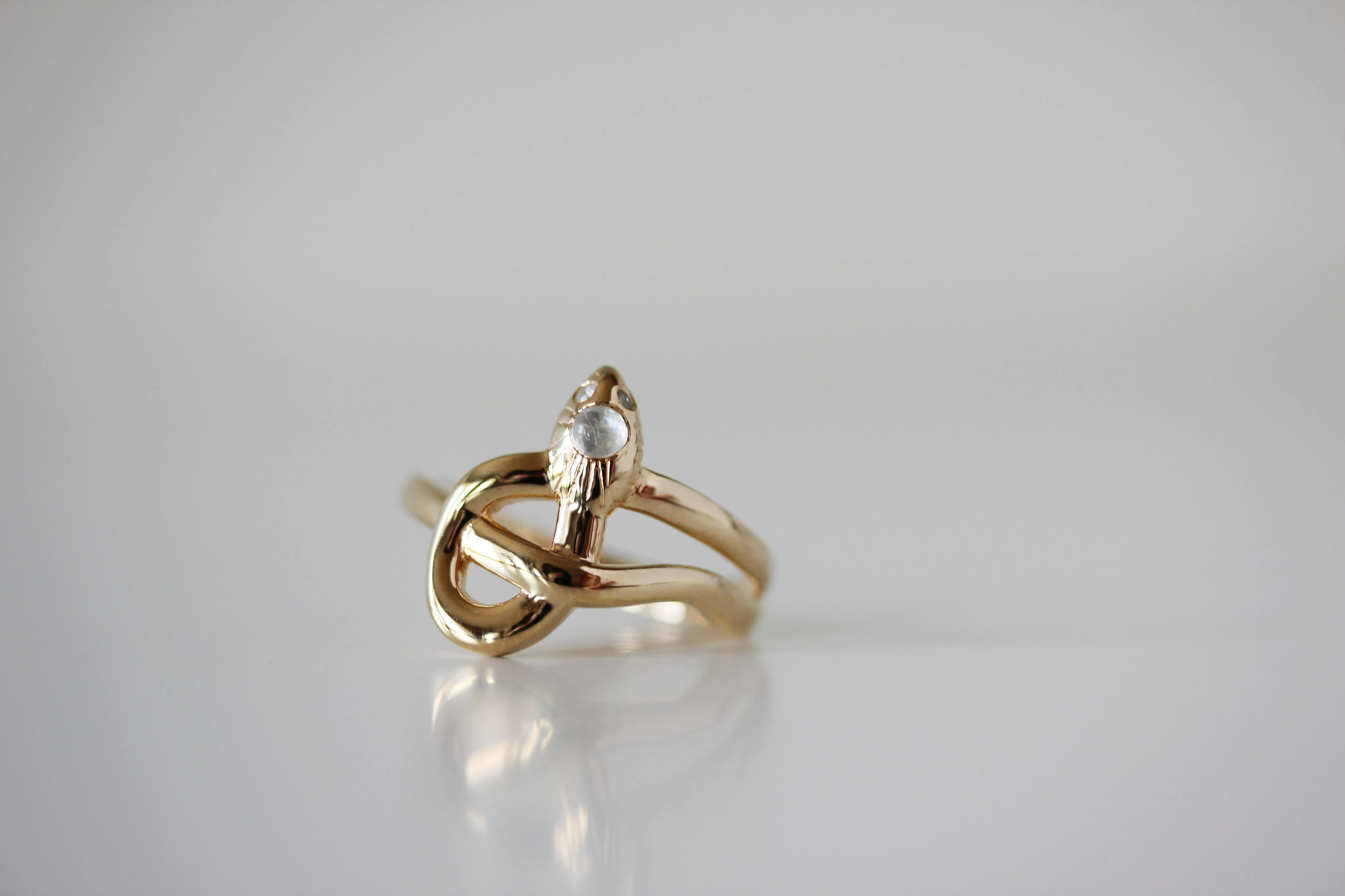 Moonstone Snake Ring