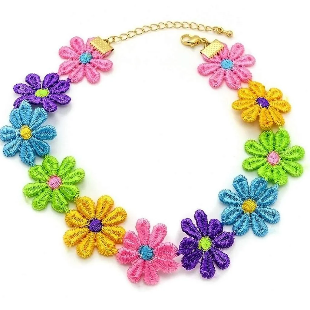 Multi Colored Flower Choker